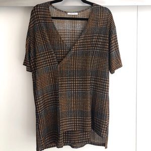 Zara plaid tunic top - size M - never worn!
